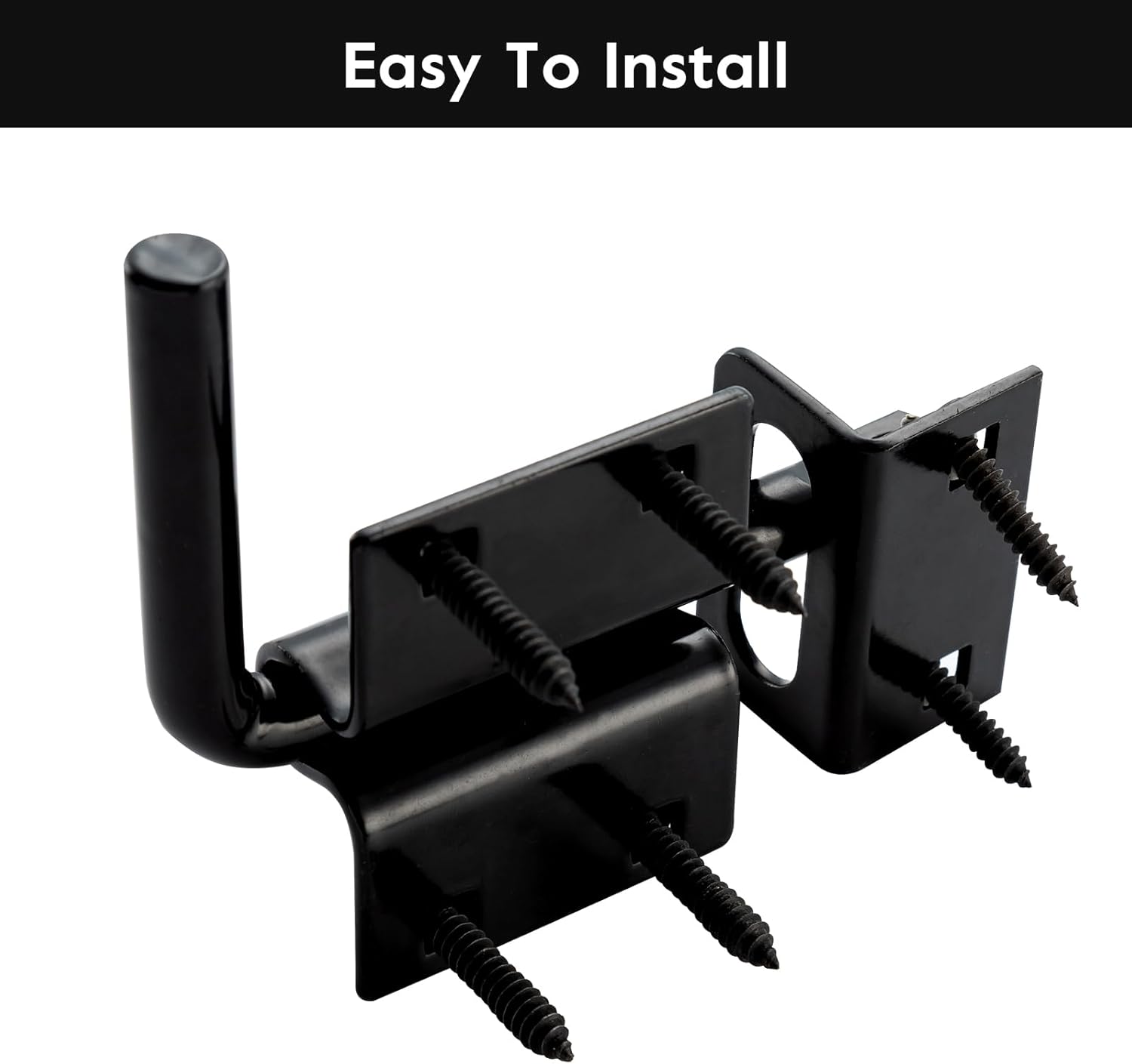 HOME MASTER HARDWARE Heavy Duty Slide Bolt Gate Latch, Sliding Bolt Door Latch Gate Lock Hardware with Padlock Hole, 2 in 1 Barrel Bolt Latch for Wooden Fence/Shed Door/Yard Door/Barn Door, Black
