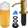Soap Dispenser for Kitchen Sink, Built in Sink Soap Dispenser Lotion Dispenser with 17 OZ Bottle, Refill from The Top Bar Sink Soap Dispenser, Gold