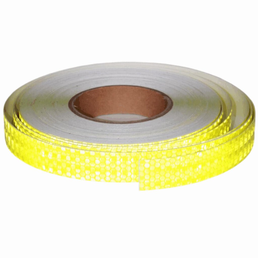Fluorescent Yellow Reflective Tape Outdoor Waterproof 1 inch Wide, High Visibility Warning Safety Industrial Marking Tape (168 feet)