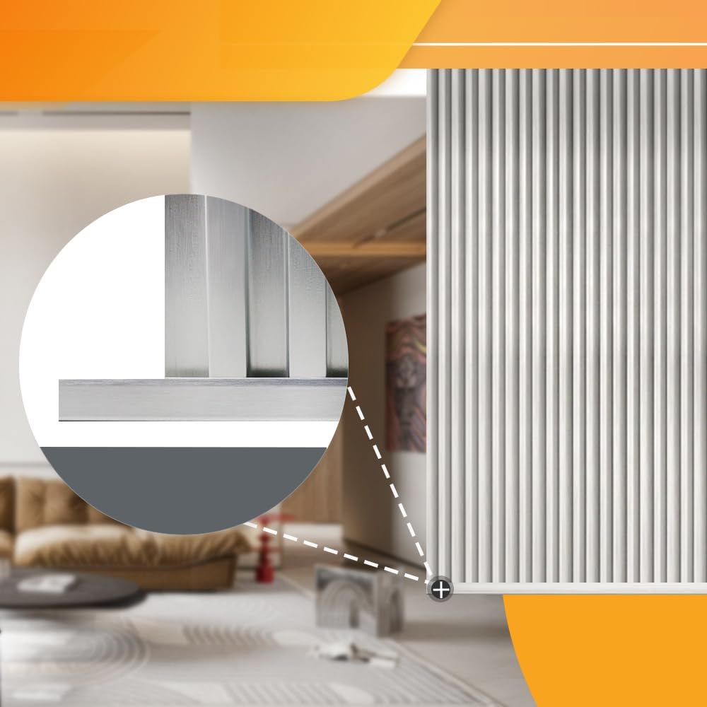 OUZUGIE 8-Pack 57 Inches, WPC Slat Wall Panel Trim,Corner Guard for High Grille (Metallic Silver)