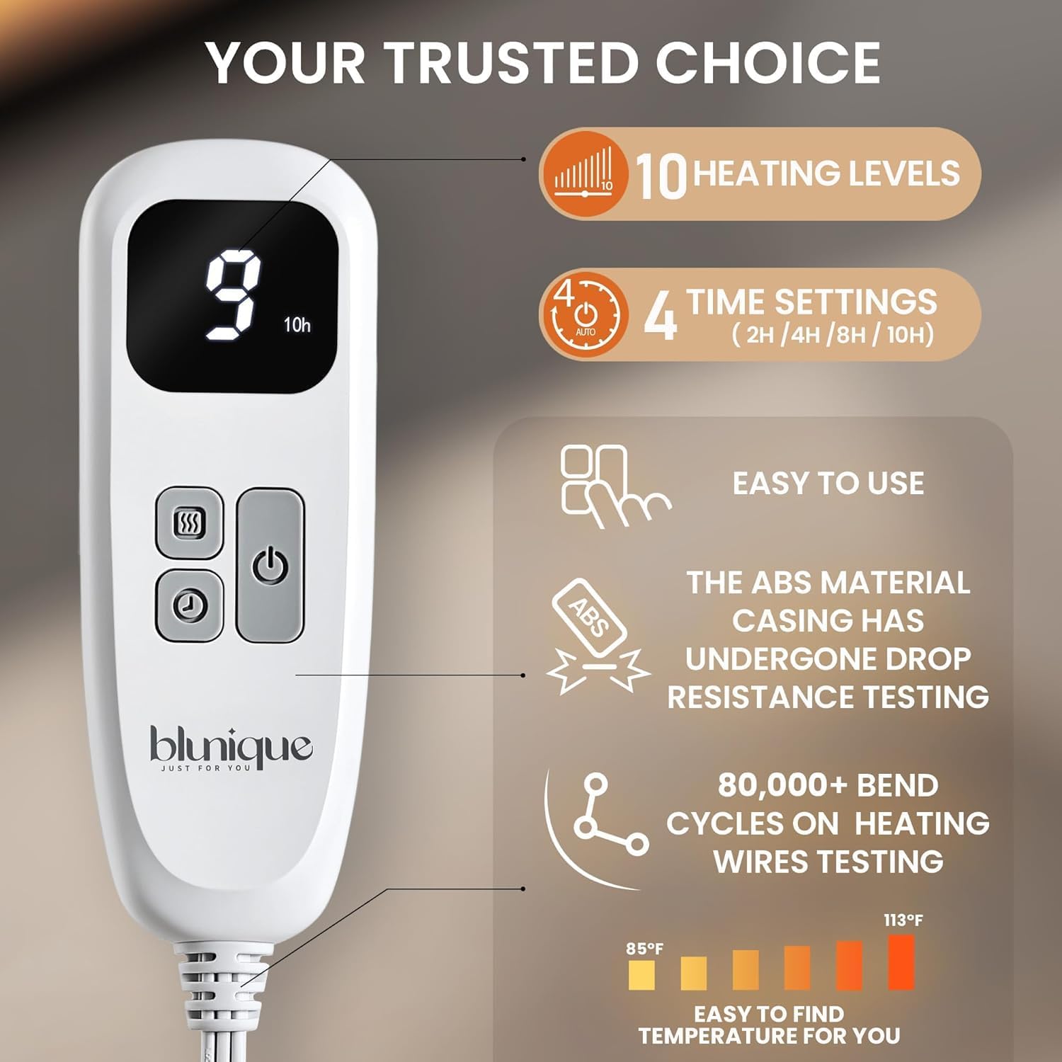 Cow Print Electric Heated Blanket Queen-Dual Control Heating Blanket Queen Size with 10 Heat Levels & 10 Hours Auto-Off, Cozy Soft Fleece Sherpa, Washable, 84x90 Inche Cow Print Sage