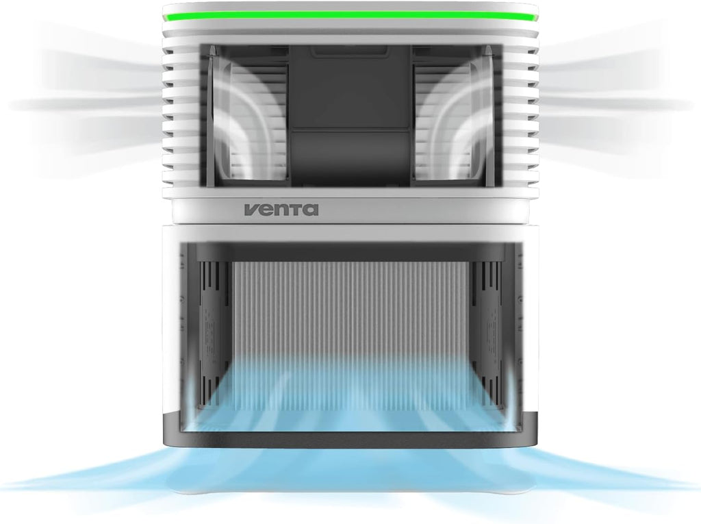 AP735 AeroStyle Compact Air Purifier in Black with Voice & App Control, Triple Filtration for Spaces up to 800ft²: Pre-Filter, H13 Filter with 99.97% Filtration Efficiency & Activated Carbon Filter