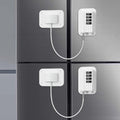 2 Pack Refrigerator Lock, Child Safety Cabinet Locks, with Combination Fridge Lock, for Fridge, Cabinets, Window, Drawers, Adhesive Installation, No Drilling Required(White)