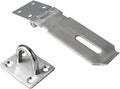 Alise Door Locks Hasp Latch,4 Inch SUS 304 Stainless Steel Safety Packlock Clasp Hasp Lock Latch with Fixing Screw for External Doors Window Cabinet Pet Cage Brushed Nickel MS9