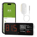 MOCREO WiFi Refrigerator Thermometer, Remote Email & App Alert, 2 Years Data Export, 1 Smart Temperature Sensor Frezzer Alarm with Digital Monitor Hub for Home, Kitchen, Fridge