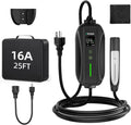 Level 1/2 EV Charger for Tesla,16A 120V/240V Home Charging Station, 25FT Cable with NEMA 6-20 Plug to NEMA 5-15 Adapter, NACS Connector, Travel Portable Electric Charger for Tesla Model Y/3/S/X
