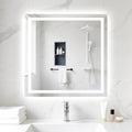 30x30 LED Bathroom Mirror with Lights, Anti-Fog, Backlit + Front Lit (CRI>90), Lighted Bathroom Vanity Mirror for Wall, Memory Function, Dimmable, Tempered Glass, Shatter-Proof