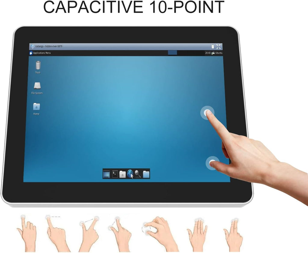 GreenTouch 10.4 Inch PCAP Multi-Touch Touchscreen Monitor - HDMI/VGA/DVI Port Built-in for Kisok - 800 * 600 Resolution