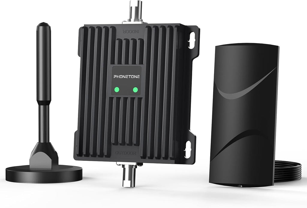 Vehicle Cell Phone Signal Booster for Car, SUV and Truck | Boosts 5G 4G LTE Data & Volte on Band 12/13/17 | Omni-Directional Roof Antenna Easy Installation | FCC Approved