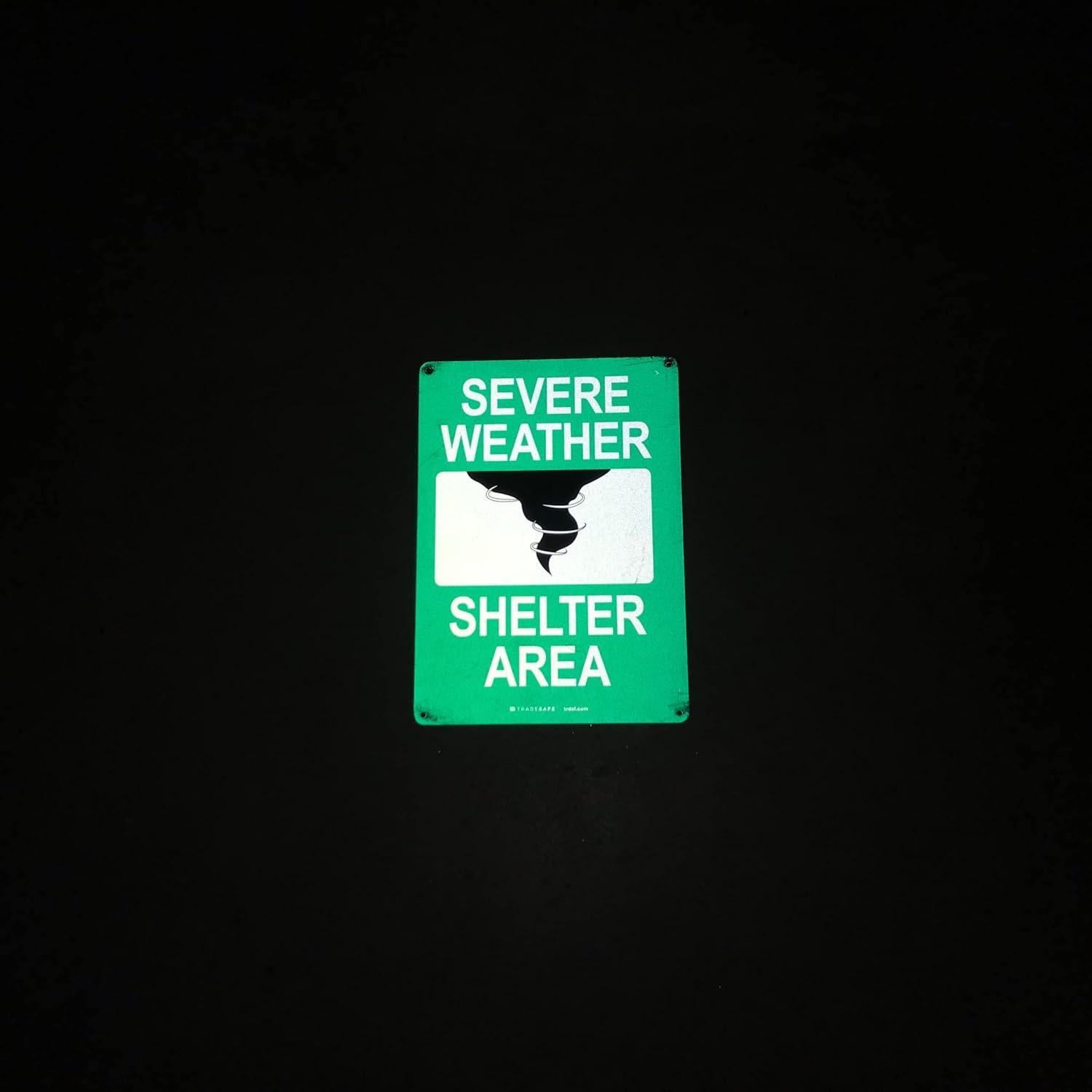 TRADESAFE Severe Weather Shelter Area Sign - Storm Shelter Sign, Quick Install, Light Reflective, UV-Resistant, Waterproof, 10” X 14” Aluminum Safety Signs for Business