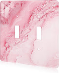 Abstract Pink Marble Design Acrylic Switch Wall Plate Double Gang Toggle Light Switch Covers Decorator Plate Outlet Wall Plates