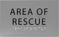 6" X4" Area of Rescue Sign - ADA Compliant Tactile Graphics Grade 2 Braille Text Wall Sign | Emergency Assistance, Refuge Place Sign for Schools, Offices, Apartments & Restaurants