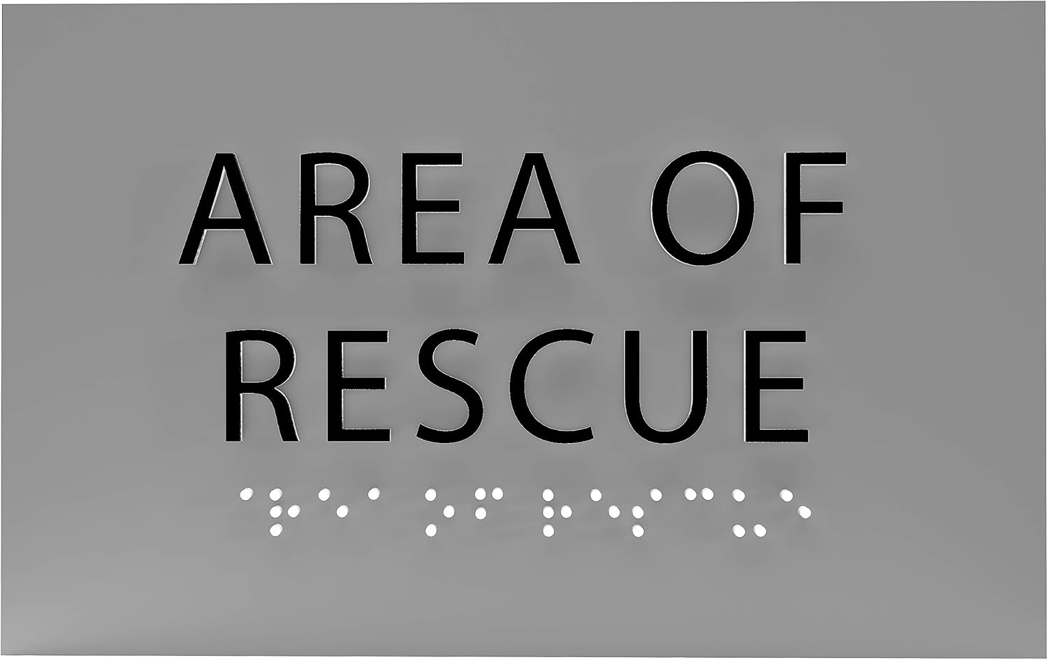 6" X4" Area of Rescue Sign - ADA Compliant Tactile Graphics Grade 2 Braille Text Wall Sign | Emergency Assistance, Refuge Place Sign for Schools, Offices, Apartments & Restaurants