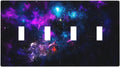 Outer Space Colorful Starry Sky Galaxy Planet Light Switch Covers Quad Toggle Electrical Faceplate 4 Gang Wall Plate Decorative Switch Plates for Bed Room Living Room Decor