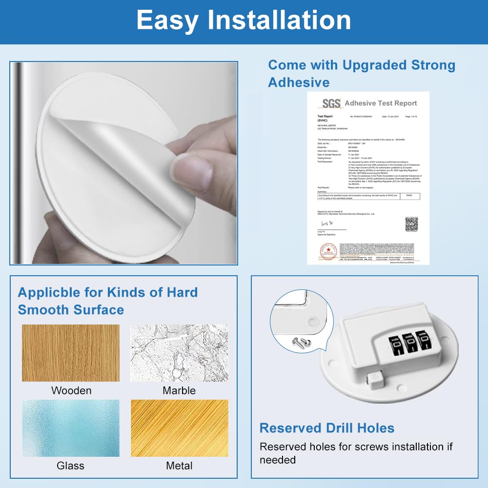 AOSITE Child Proof Fridge Lock, 2-Pack Keyless Digital Combination Lock | No-Drill Adhesive Safety Latches for Freezer & Refrigerator Doors, Prevent Kids Opening (White Refrigerator Lock Combination)