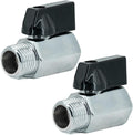 Brass Mini Ball Valve 3/8" NPT Female x Male Shut-Off Valve(Pack of 2)