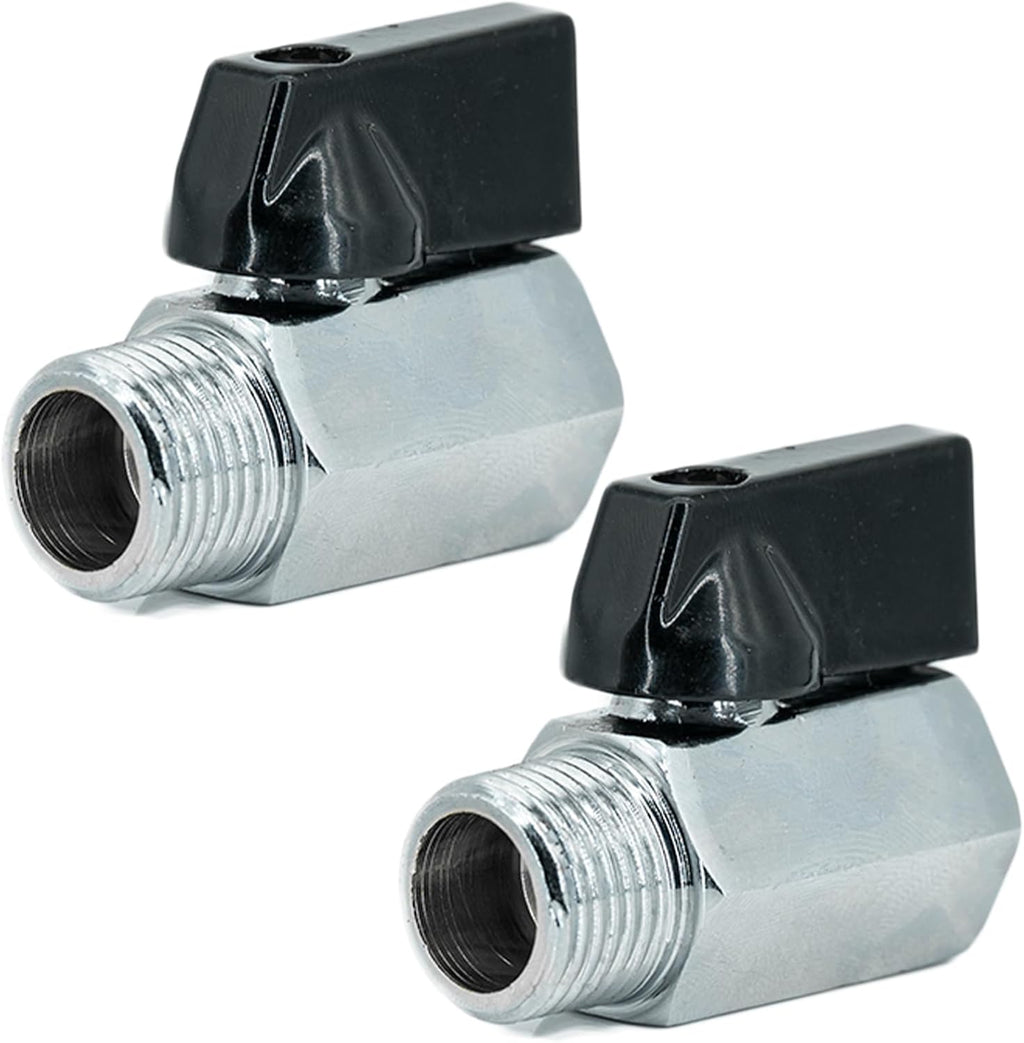 Brass Mini Ball Valve 1/4" NPT Female x Male Shut-Off Valve(Pack of 2)