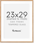 23x29 Oak Wood Frame, 23"x29" Poster Frames, 23 x 29 Picture Frame with Mat for 19x25, Rustic Wood Frames 23 x 29 with Real Glass, 23" x 29" Art Frame, 23x29 Puzzle Frames (Natural Oak Color, 1 Pack)