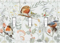 Decorative Switch Plates Red Floral Berries Colorful Bird Plant 3 Gang Wall Plate Triple Toggle Light Switch Cover Faceplate Electrical Wall Panels For Bed Room Living Room Decor