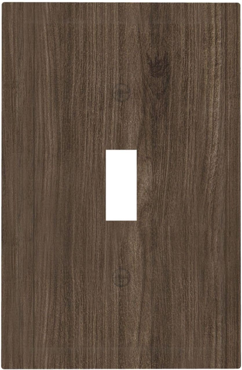 Decorative Light Switch Cover Plate Rustic Walnut Wood Grain 1 Gang Single Toggle Wall Plate Electrical Outlet Covers Decorate Switch Plate Cover for Farmhouse Cabin Decor
