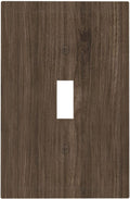 Decorative Light Switch Cover Plate Rustic Walnut Wood Grain 1 Gang Single Toggle Wall Plate Electrical Outlet Covers Decorate Switch Plate Cover for Farmhouse Cabin Decor