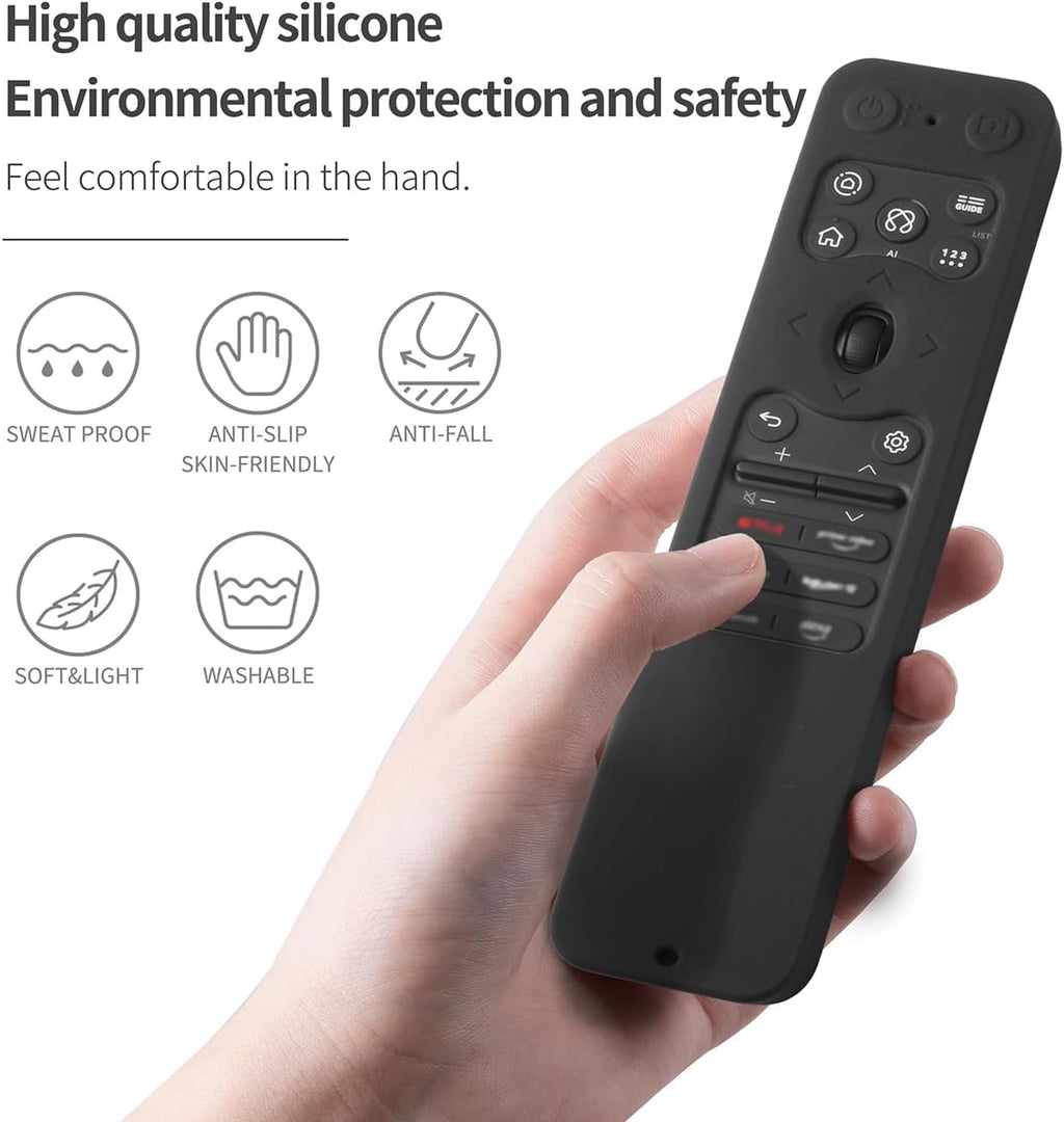 Silicone Case for LG MR25GA Remote Cover Compatible with 2025 LG OLED Smart TV C5 B5 G5 M5 Series Remote Protective Case Cover (Black)