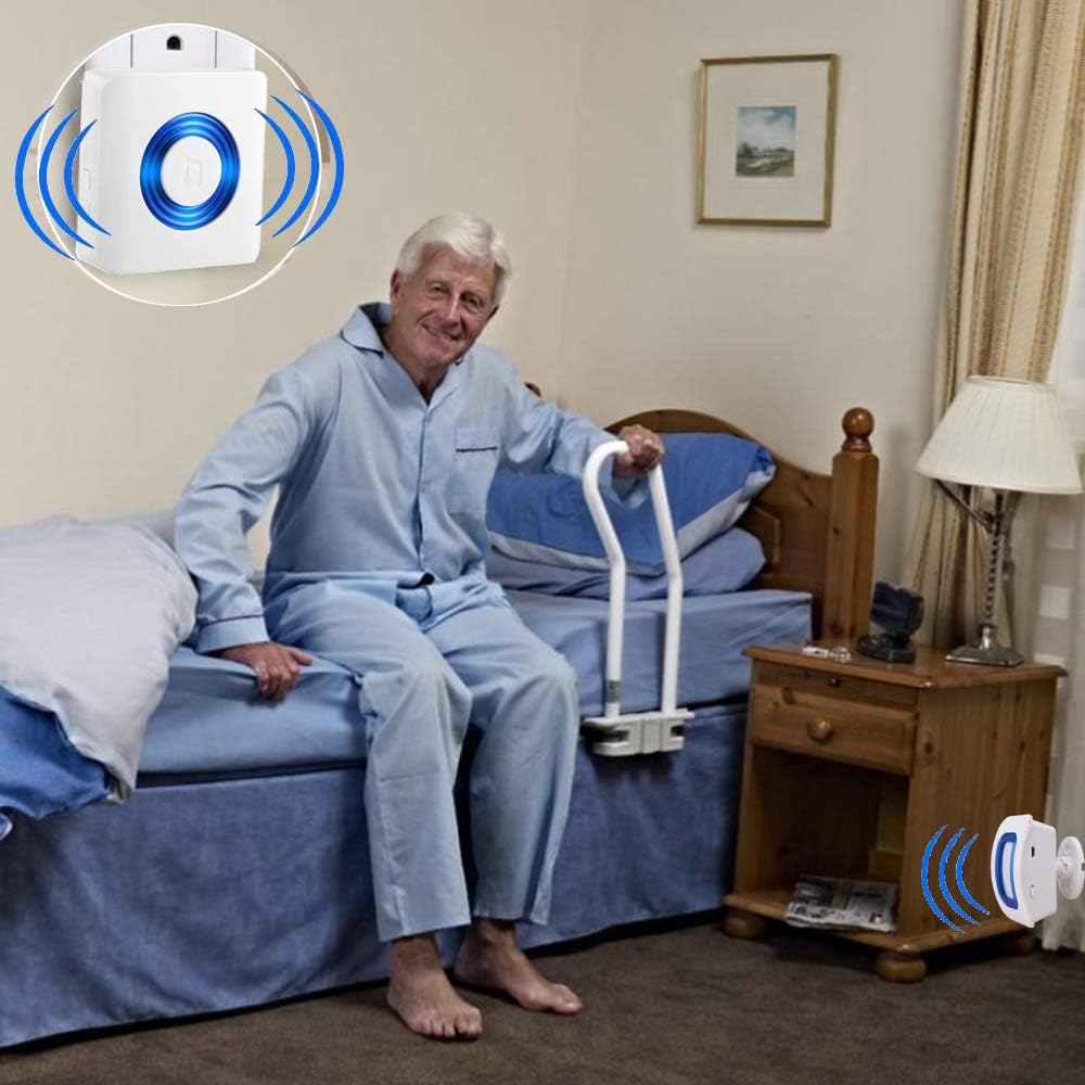 Evernary Wireless Indoor Motion Sensor Alarm, Bed Alarm and Fall Prevention for Elderly / Dementia Patients /Kids (2 Motion Detector +1 Receiver)