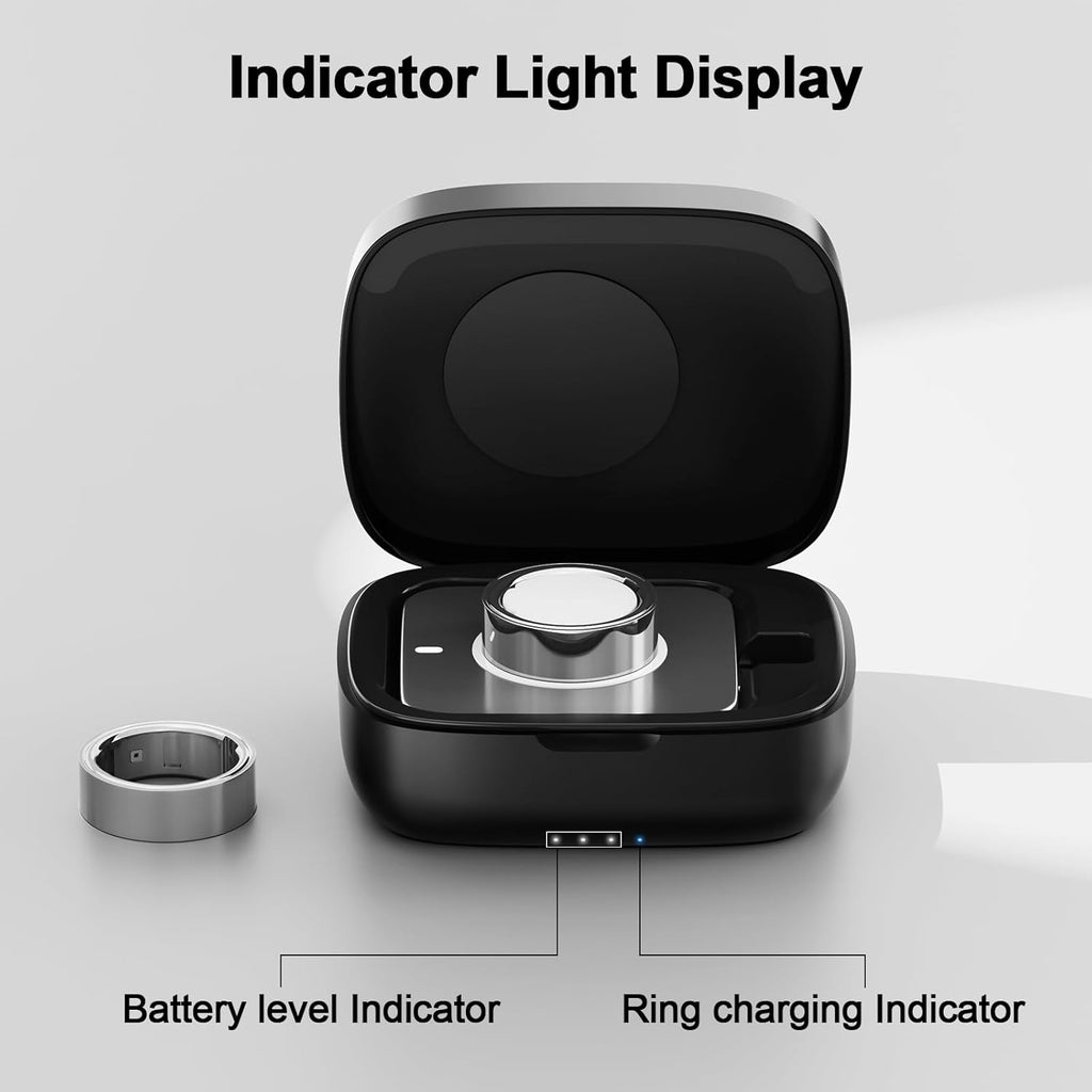 Wireless Charging Case for Oura Ring 4 & 3 Charger, 1000mAh Portable Travel Charger Station Fits All-Sized Ring Gen 4 & 3, 30-Day Runtime (Official Charger NOT Included)