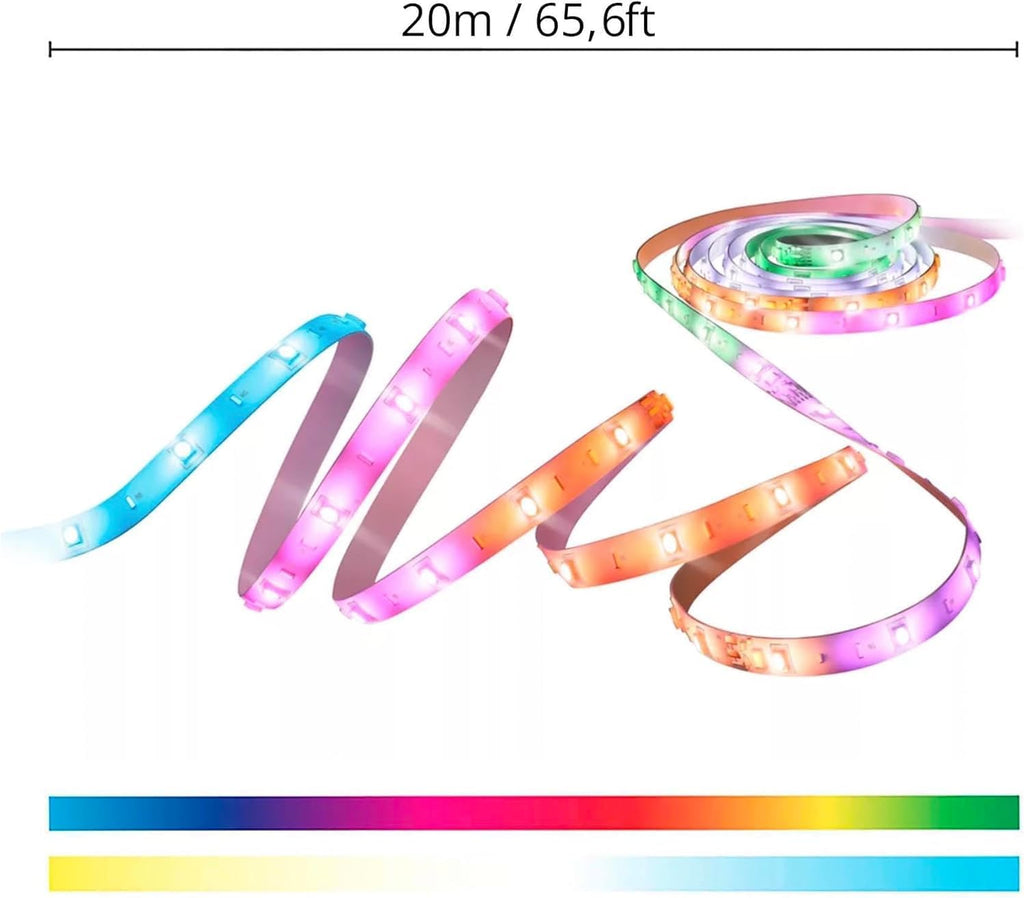 WiZ Connected 65.6 ft LED Light Strip For Your Smart Home - Flowing Multicolor LED, Color-Changing, Cuttable - Voice/App Control - 2 Rolls