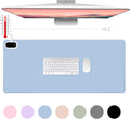 Konohan Heated Large Desk Mat PU Leather Warm Mouse Pad with 5 Heating Level & 4 Hour Auto Shut-Off Heating Keyboard Pad Warmer Gaming Mice Mat Only Supports 110v(Gray-Blue Color,31.5" X 13")
