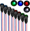 8pcs Red/Blue/Green/White LED Indicator Pilot Light 110VAC Mounting Hole Size 8mm(Flame Retardant Plastic Shell)