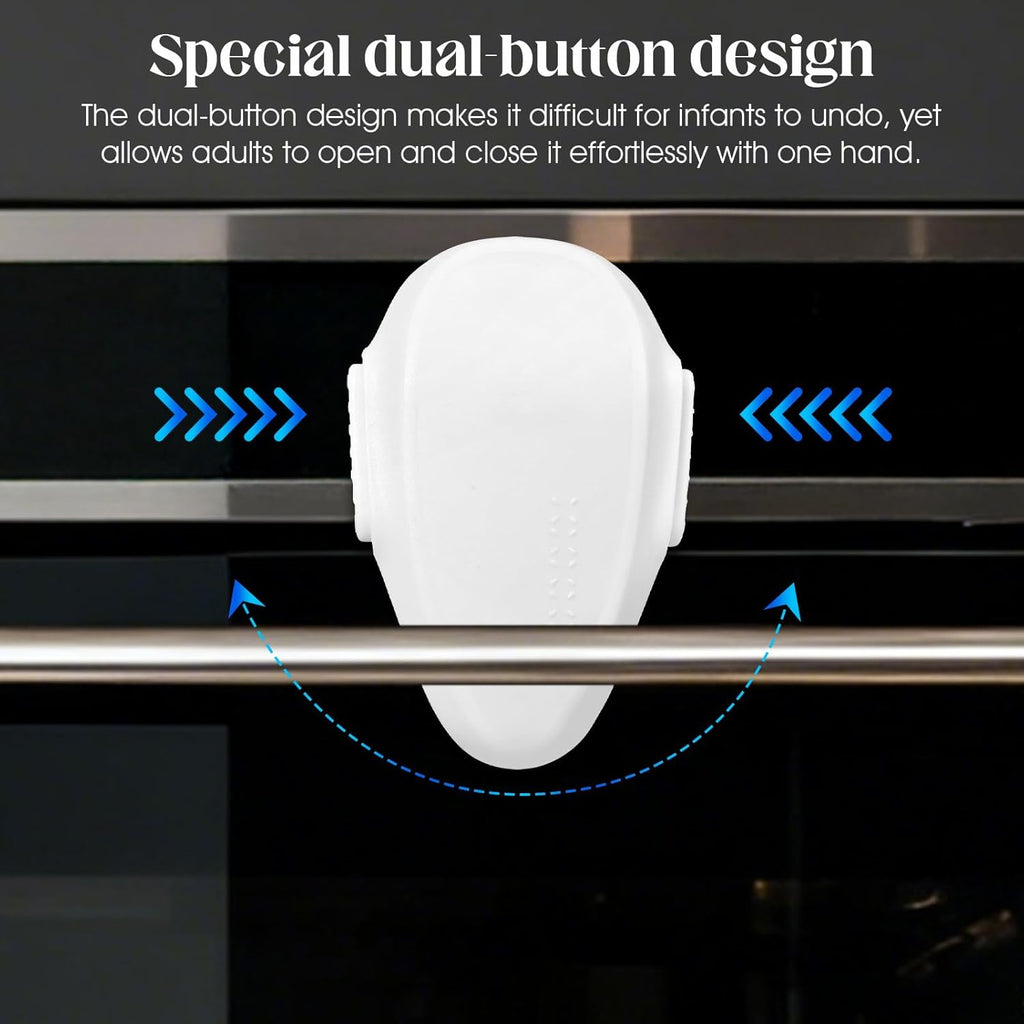 1 Pack Oven Lock for Baby Proofing - Heat Resistant, No Drill Adhesive Stove Door Lock, Child Safety Oven Lock (White)