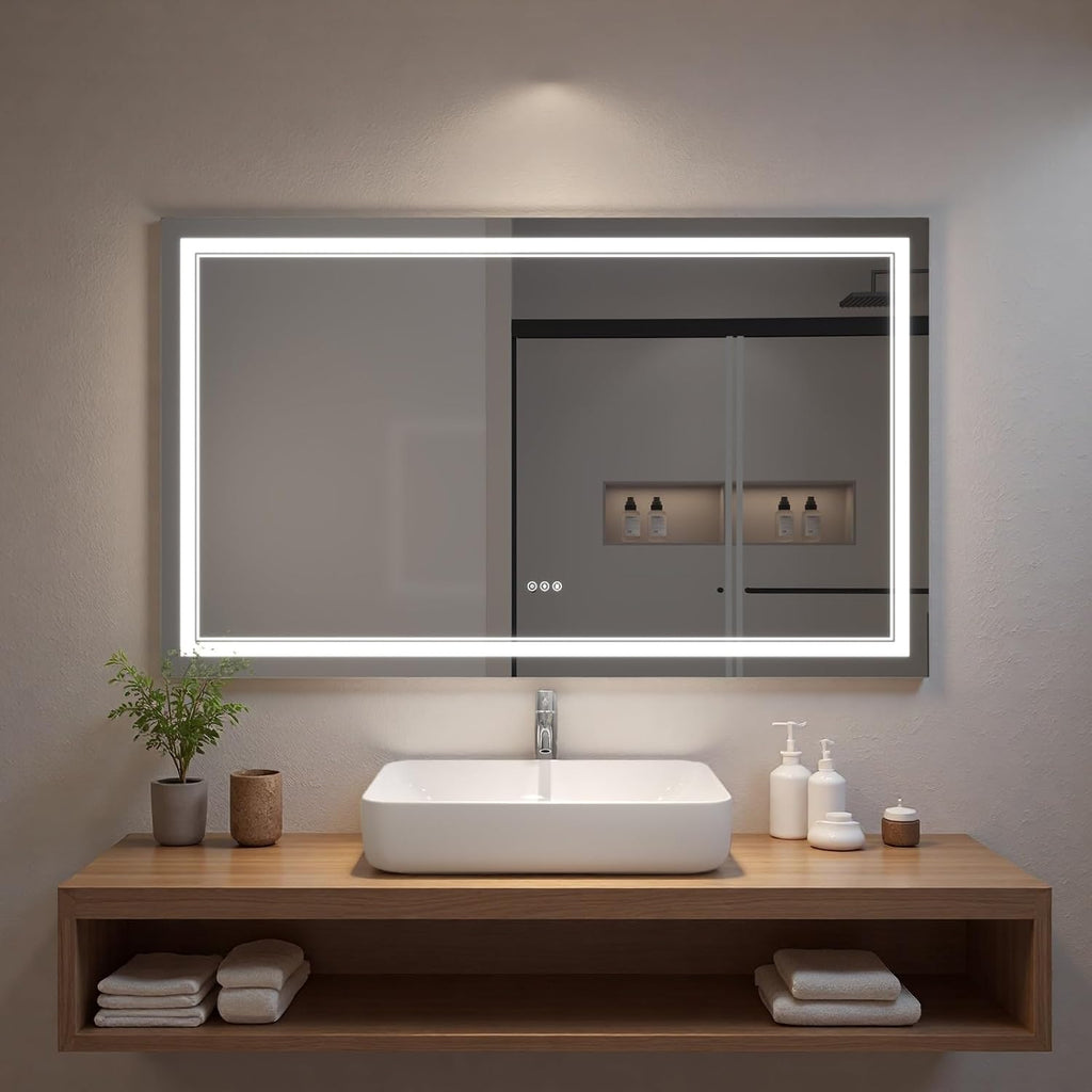LED Bathroom Mirror with Lights, Wall Mirrors