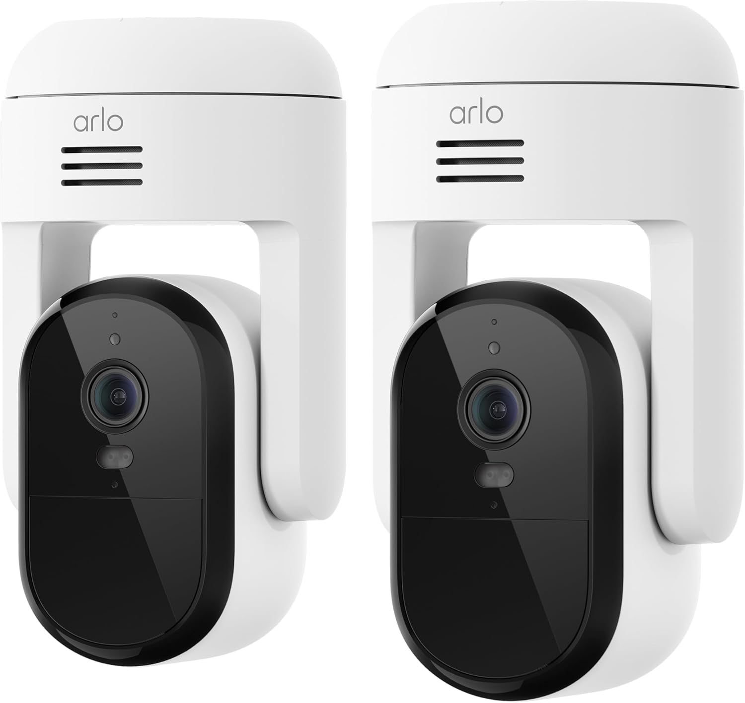Arlo Essential Pan Tilt Security Camera 2K - Wired Plug-in Power Outdoor Camera, Person Recognition, Package Detection, Animated Preview, 1-Month Trial of Secure Plan, Auto Motion Tracking, 2 Cam