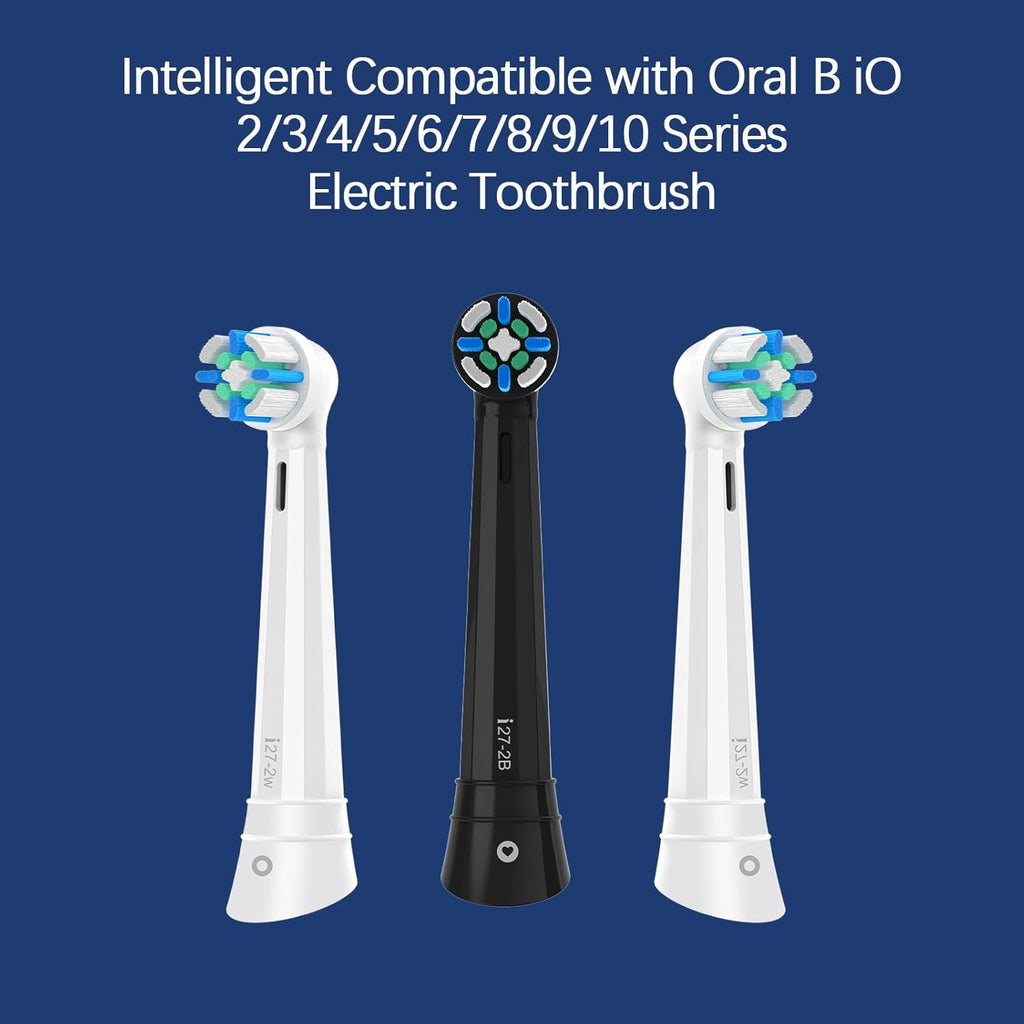 8 Pack Smart Cleaning Replacement Heads Compatible with Oral B iO 2 3 4 5 6 7 8 9 10 Series Electric Toothbrush, Brush Heads Compatible with Oral B iO Electric Handles (White)