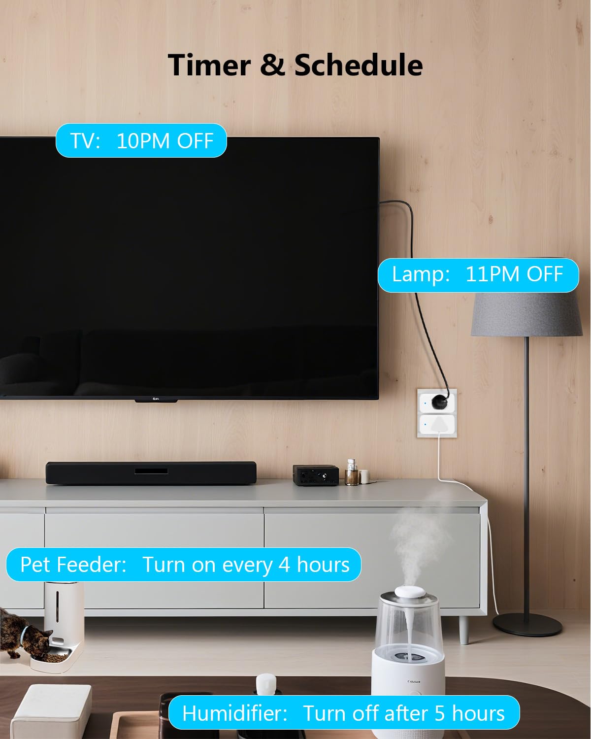 DAYBETTER Smart Plug 15A/1800W, Smart Plugs Compatible with Alexa and Google Home, 2.4GHz WiFi Bluetooth Alexa Smart Plugs, Smart Outlet with APP Control, Timer & Schedule, 4Pack