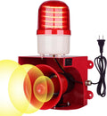 AC110V Industrial Siren Alarm Strobe Light-120dB Loud Horn&Red Beacon Warning Light,Waterproof Indoor/Outdoor Safety Alarm for Emergency,Factory,Office,Fires,Tornado,Intruders,Animal Deterrent