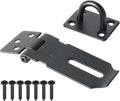 Alise Door Lock Hasp Latch,3 Inch SUS 304 Stainless Steel Safety Packlock Clasp Hasp Lock Latch with Fixing Screw for External Doors Window Cabinet Pet Cage, Black,MS9B-3C