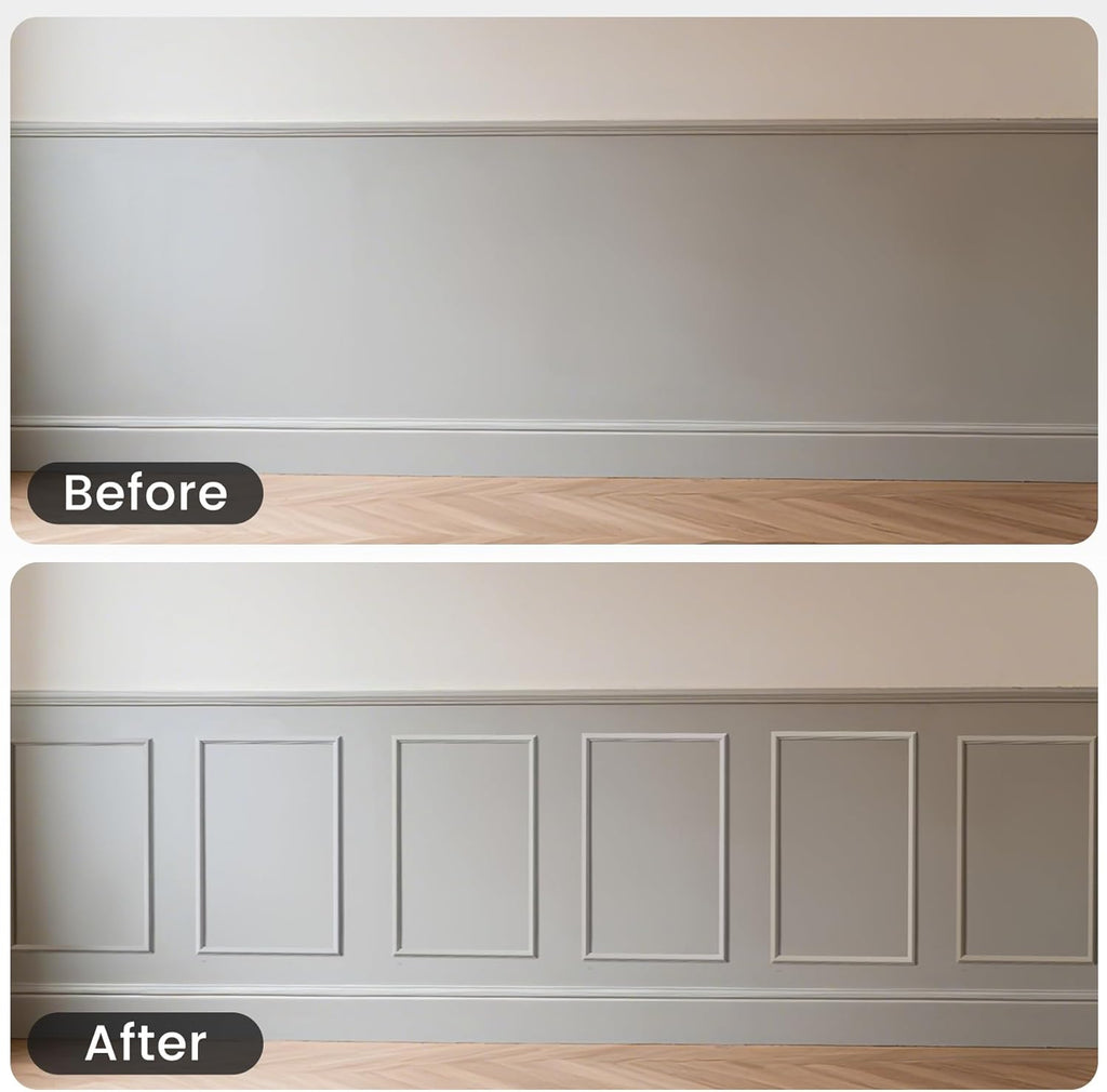 Peel and Stick Wainscoting Panels Kit, 3 Sets 12''x24'' Premade Wall Molding Peel and Stick Panels for Interior Wall Trim, Easy DIY Wainscoting Panels Peel and Stick Decor