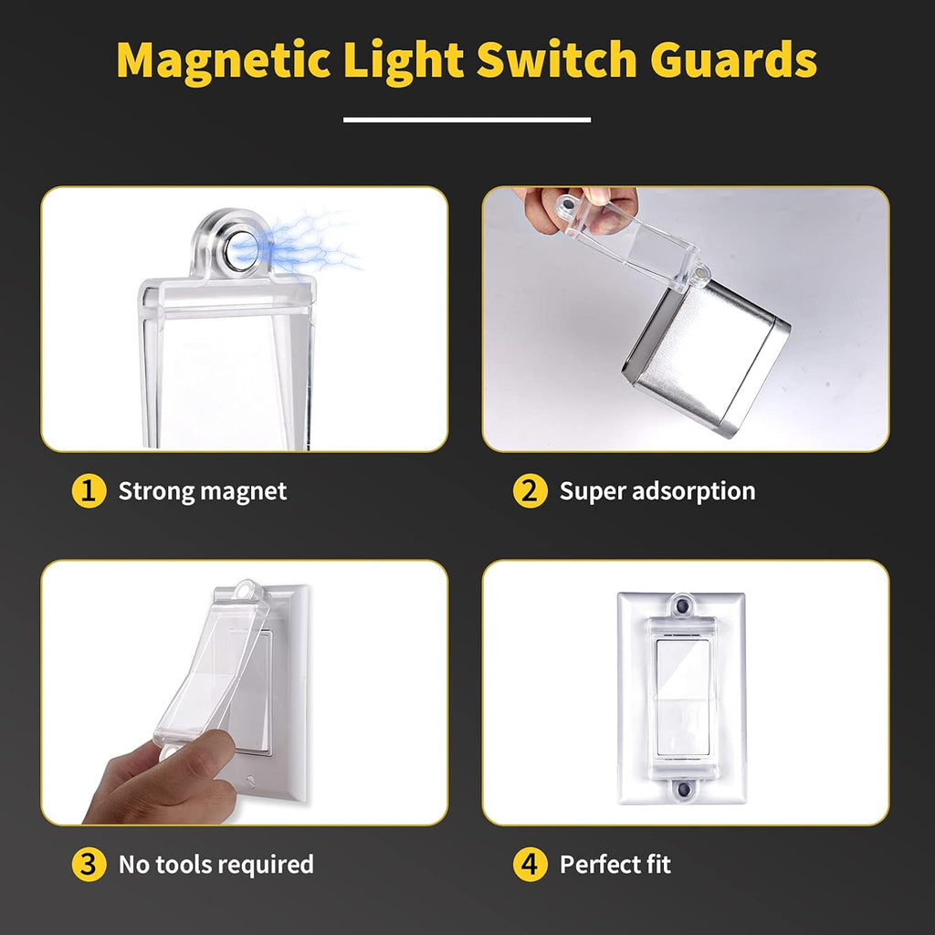 Light Switch Guard Cover- PSZEZNZ Light Switch Outlet Covers for Flat Modern Wall Switches-Child Safety Protection(Clear,1 Piece)