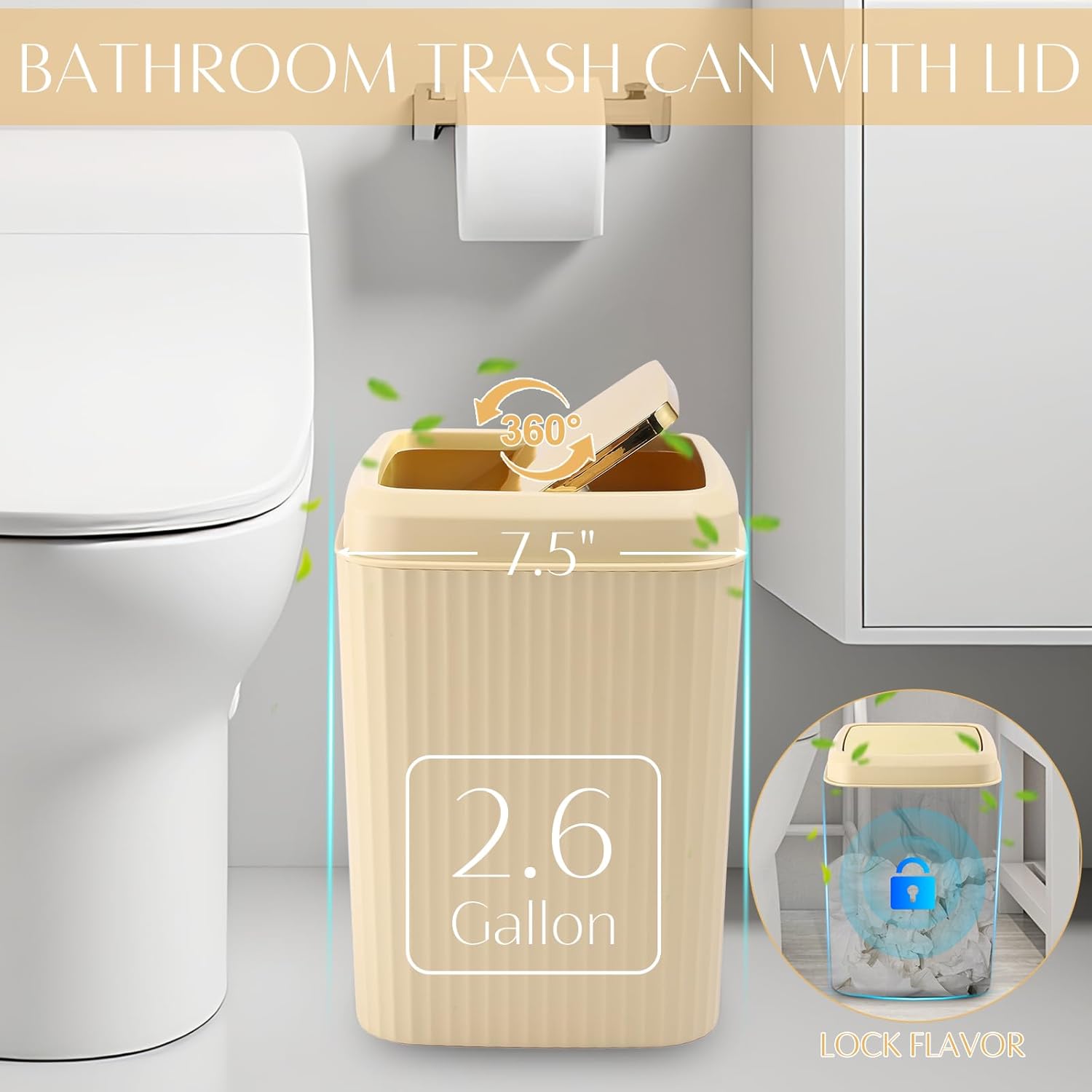 32PCS Bathroom Set Bathroom Sets with Shower Curtain and Rugs Beige Bathroom Accessories,Shower Curtain Set,Bathroom Rug Set with Bathroom Trash Can