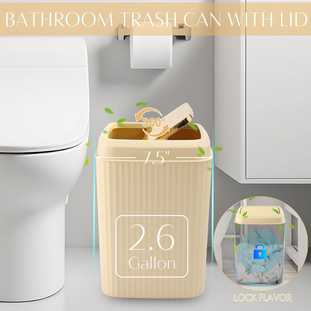 32PCS Bathroom Accessories Set Bathroom Set,Beige Shower Curtain Set,Bath Towel Set,Hand Towel,Toilet Brush,Trash Can & 3PCS Soap Dispenser