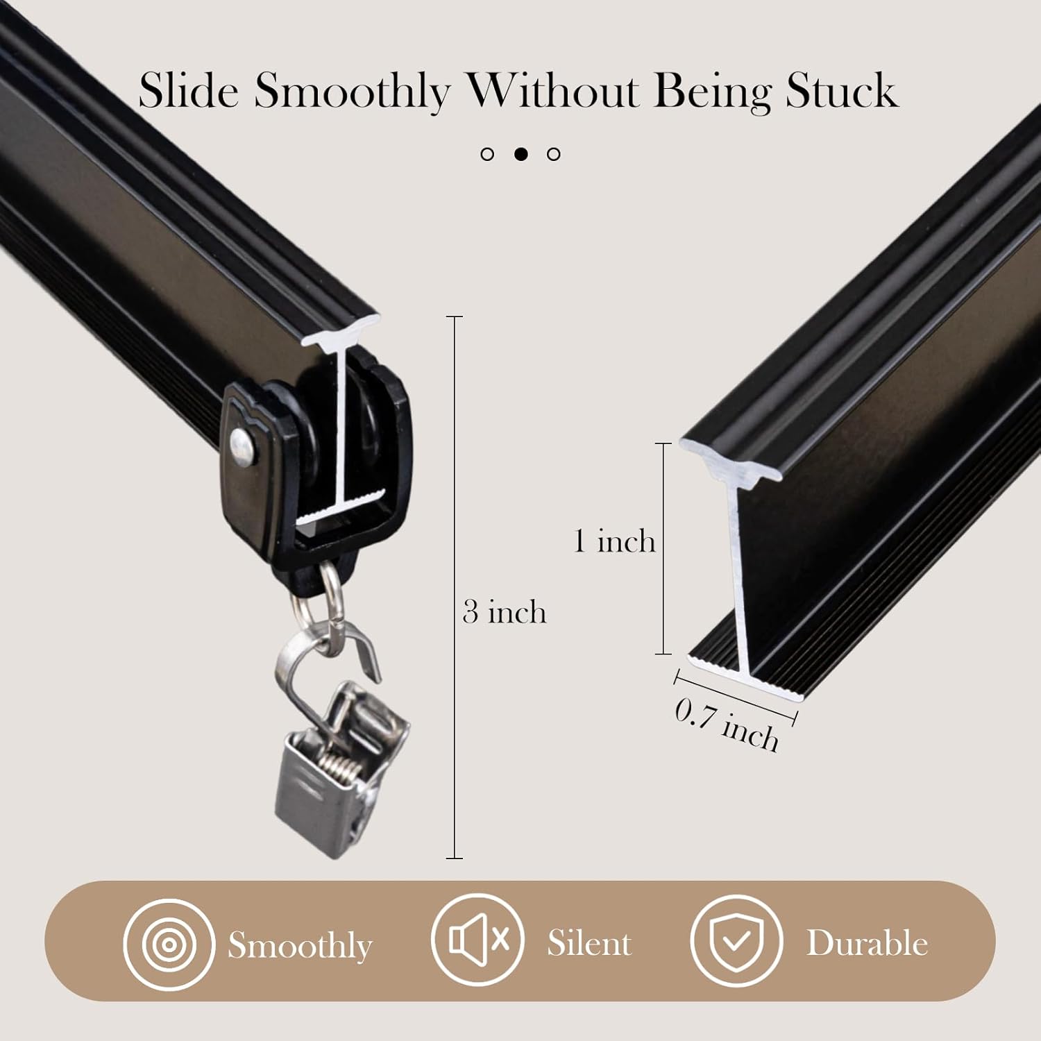 Flexible Ceiling Curtain Tracks, Ceilings Track for Curtains, Aluminum Curtains Track Ceilings Mount,Wall Mount Curtain Rail, Ceiling Curtain Rod, Sliding Curtain Tracks with Clips (Black 15FT)