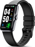 Fitness Tracker with 24/7 Continuous Heart Rate, Blood Oxygen Monitor, Smart Watch with Sleep Monitor, IP68 Waterproof Activity Tracker Step Counter for Women Men (Black)