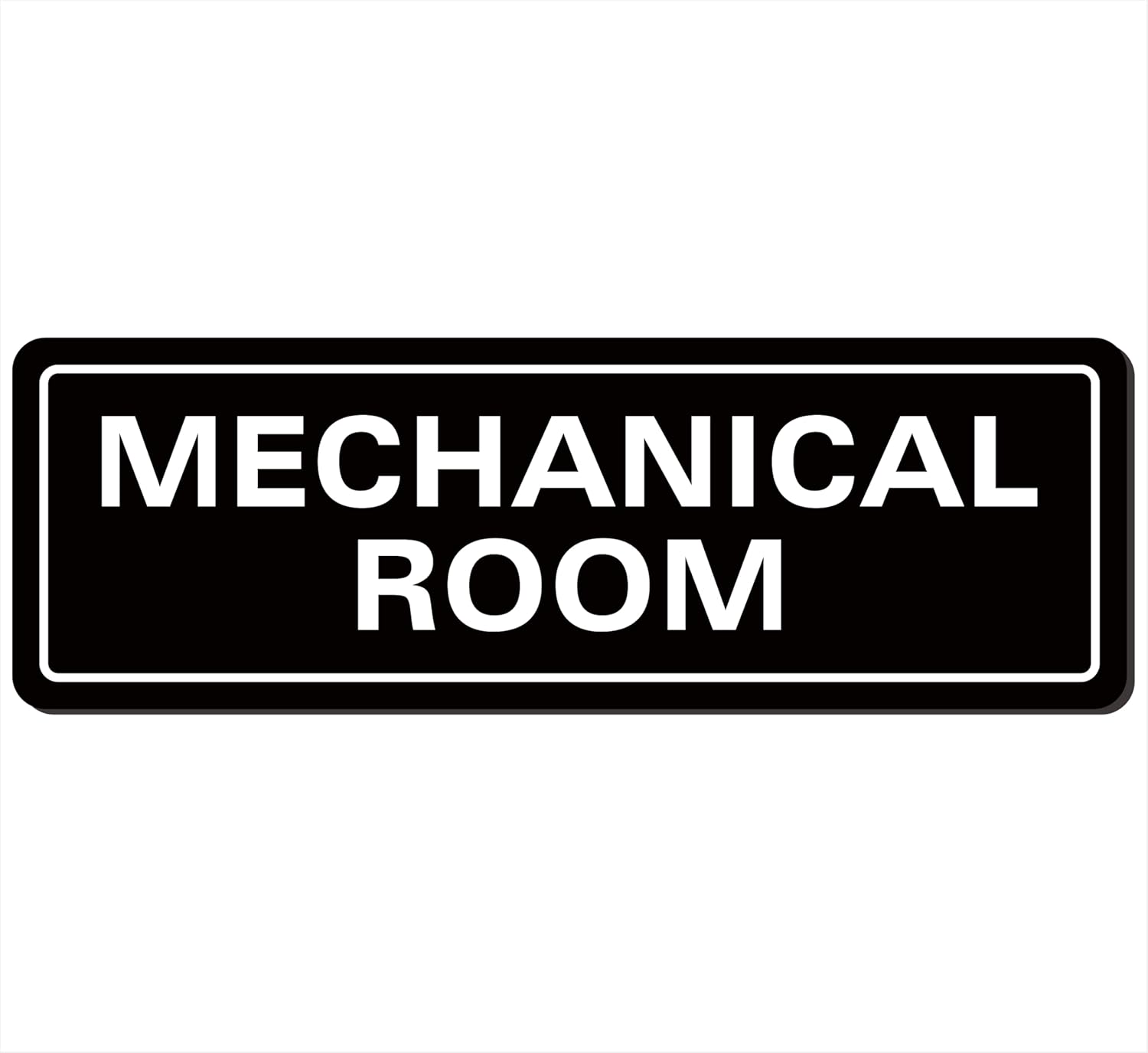Mechanical Room Sign – Equipment Room Sign, Premium Durable Acrylic Material, Super Strong Self-Adhesive, Quick Installation, Suitable For Home And Business (9 × 3 Inches, Black)