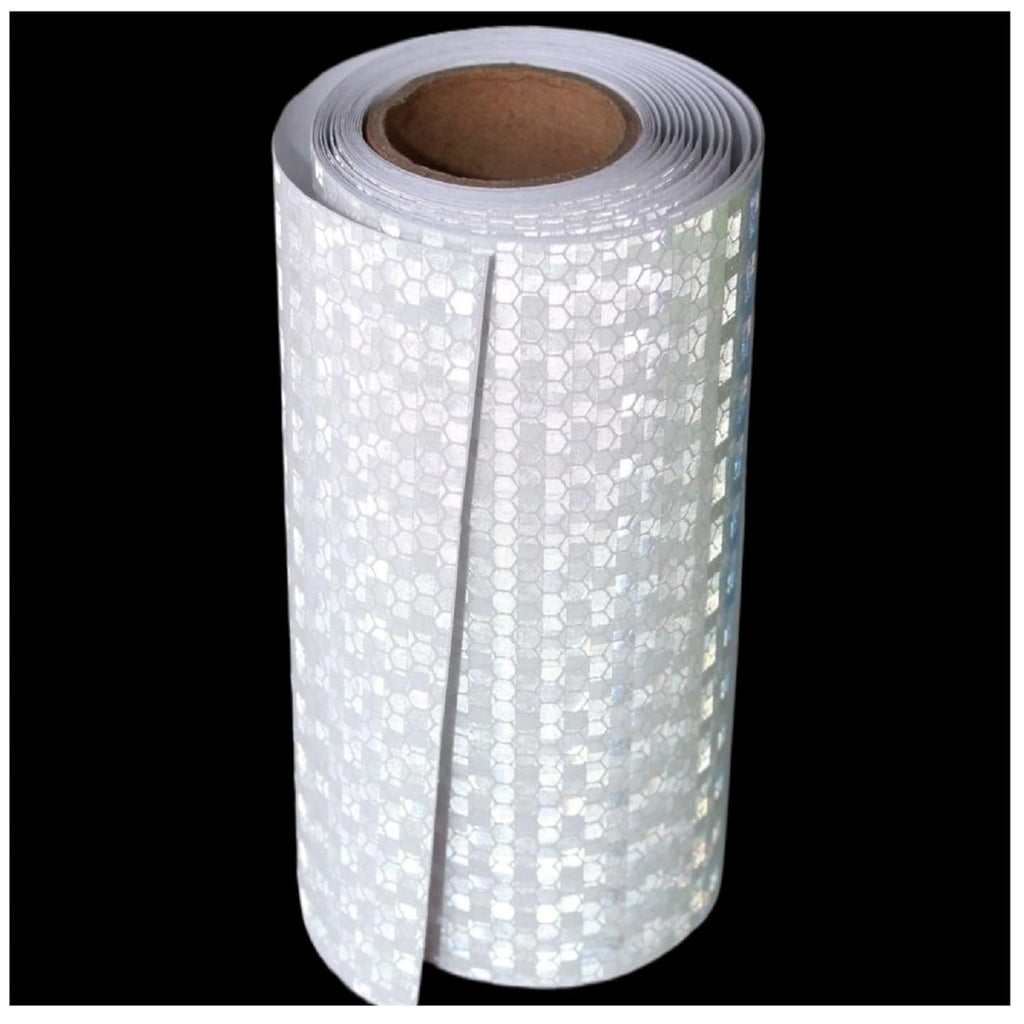 White Reflective Tape Outdoor Waterproof 6 inch, High Visibility Warning Industrial Marking Tape,Safety Stickers (11 feet)