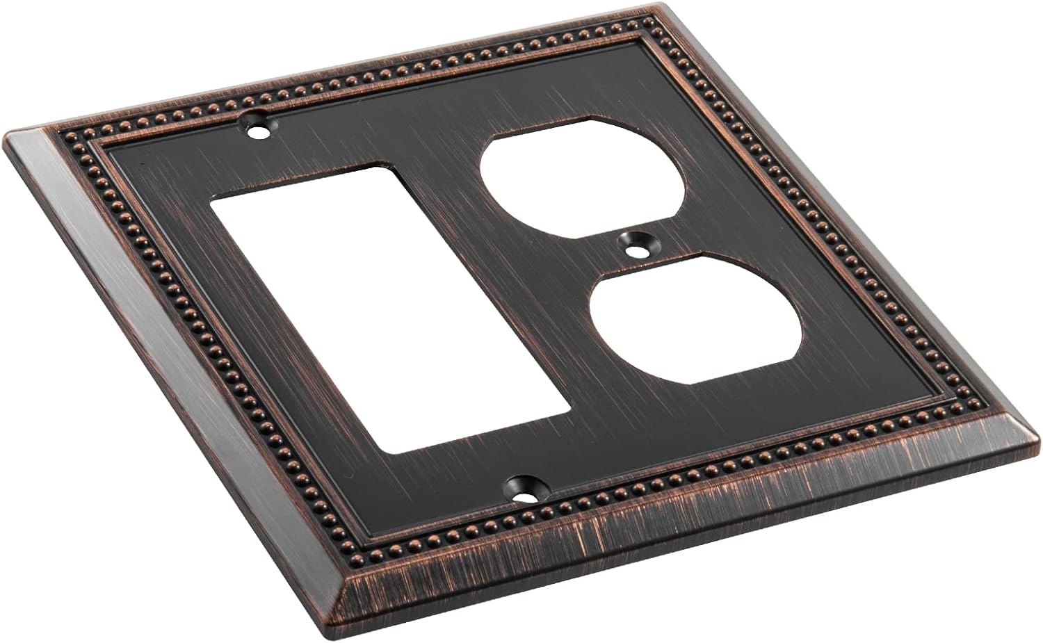 Henne Bery Sunken Pearls Heavy Duty Decorative Wall Plate Switch Plate Outlet Cover (Decorator/Duplex, Aged Bronze)