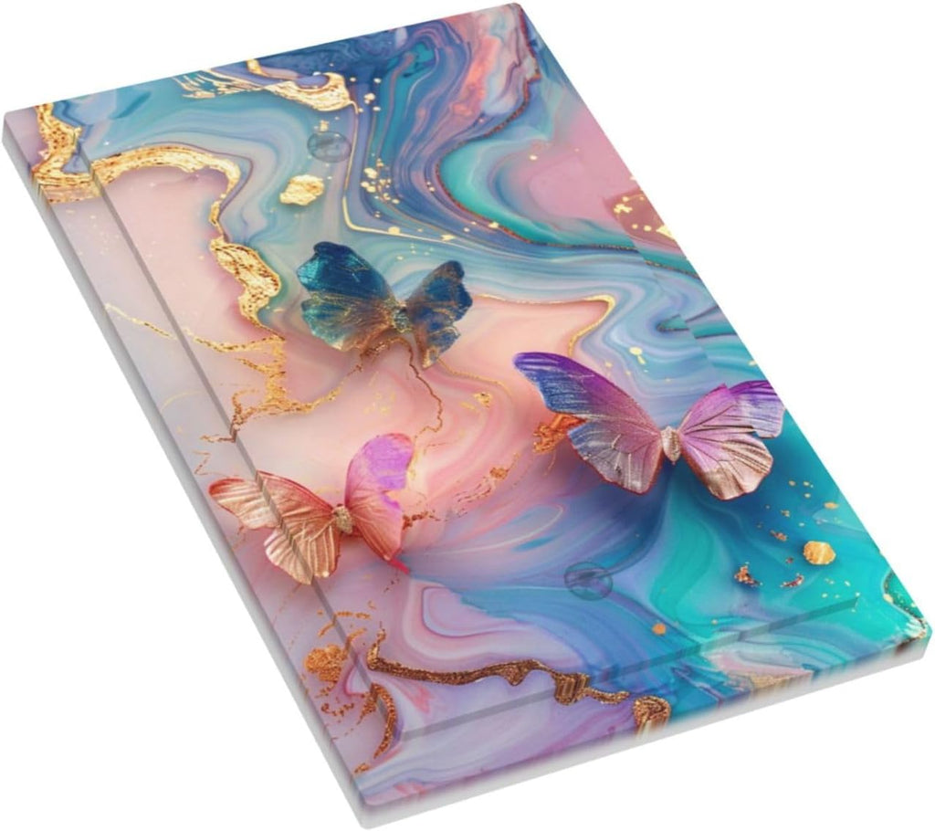 Colorful Marble Butterfly Gold Glitter Abstract Print Light Switch Cover Plate 1 Gang No Device Blank Electrical Wall Plates Faceplate Decorative Switch Plate for Bed Room Living Room Decor