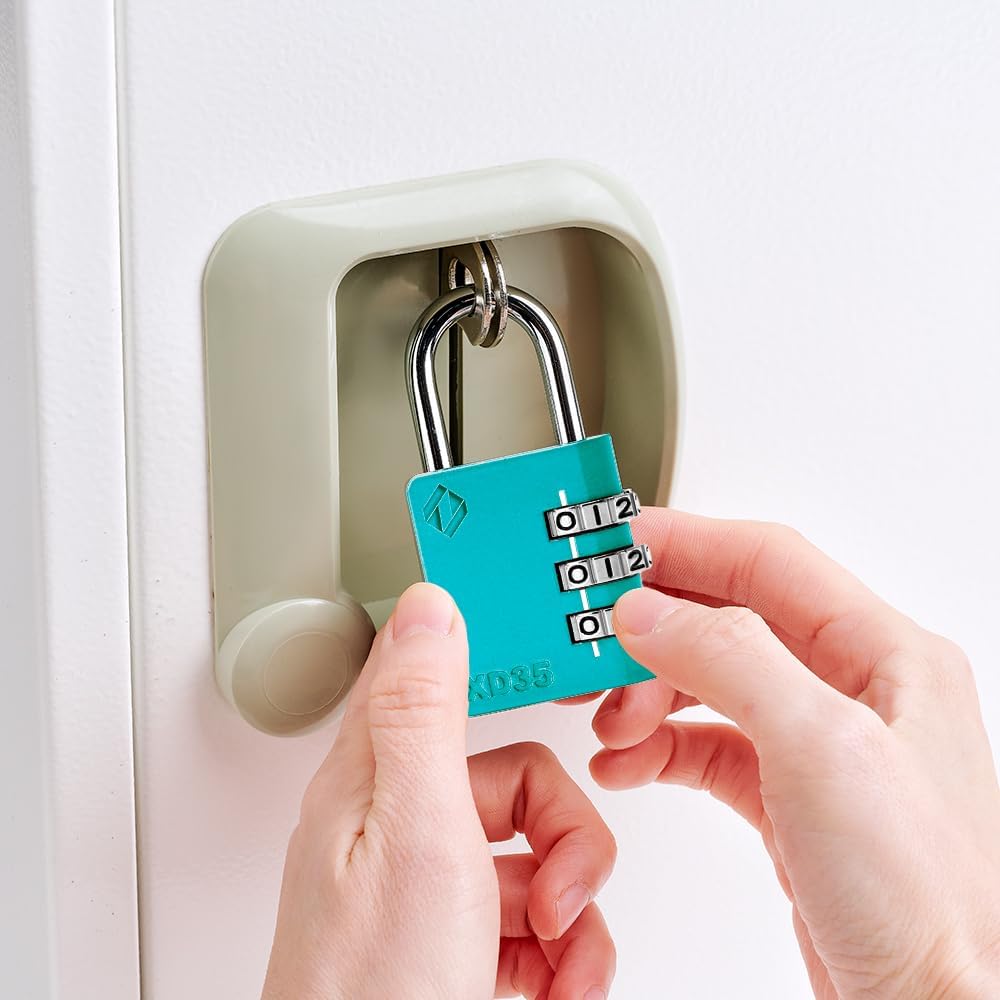 XD35 Combination Lock, 3-Digit Padlock for School, Gym, Sports Locker Lock, Fence, Toolbox, Case, Outdoor, Hasp Storage (1-Pack, Emerald)