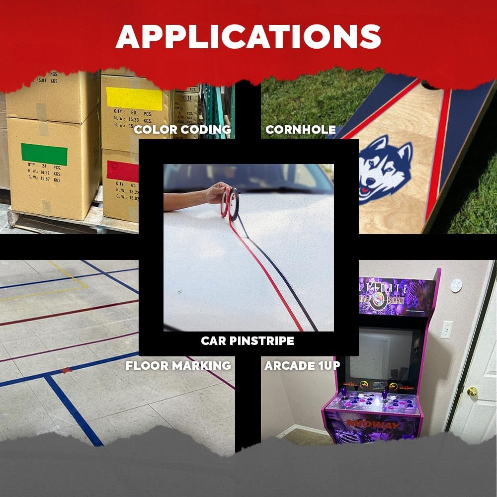 MAT Vinyl Marking Tape Light Blue - 1/4 inch x 36 yds. for Safety Floor Marking (School Gym, Restaurants, Warehouse), Dance Floor Splicing, Pinstriping Cars & Boats
